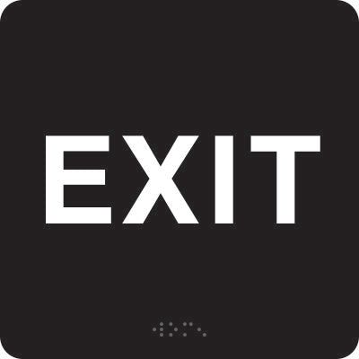 ADA BRAILLE SIGN - EXIT - ADA BRAILLE SIGN - EXIT, 6x6, Acrylic