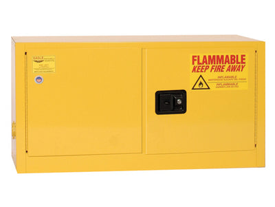 Justrite Add-On Flammable Liquid Safety Cabinet - 15 Gallon - 1 Shelf - 2 Door - Self Close - Yellow - ADD14X