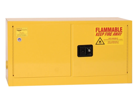 Eagle Add-On Flammable Liquid Safety Cabinet - 15 Gallon - 1 Shelf - 2 Door - Self Close - Yellow - ADD14X