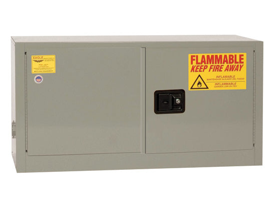 Justrite Add-On Flammable Liquid Safety Cabinet - 15 Gallon - 1 Shelf - 2 Door - Manual Close - Gray - ADD15XGRAY
