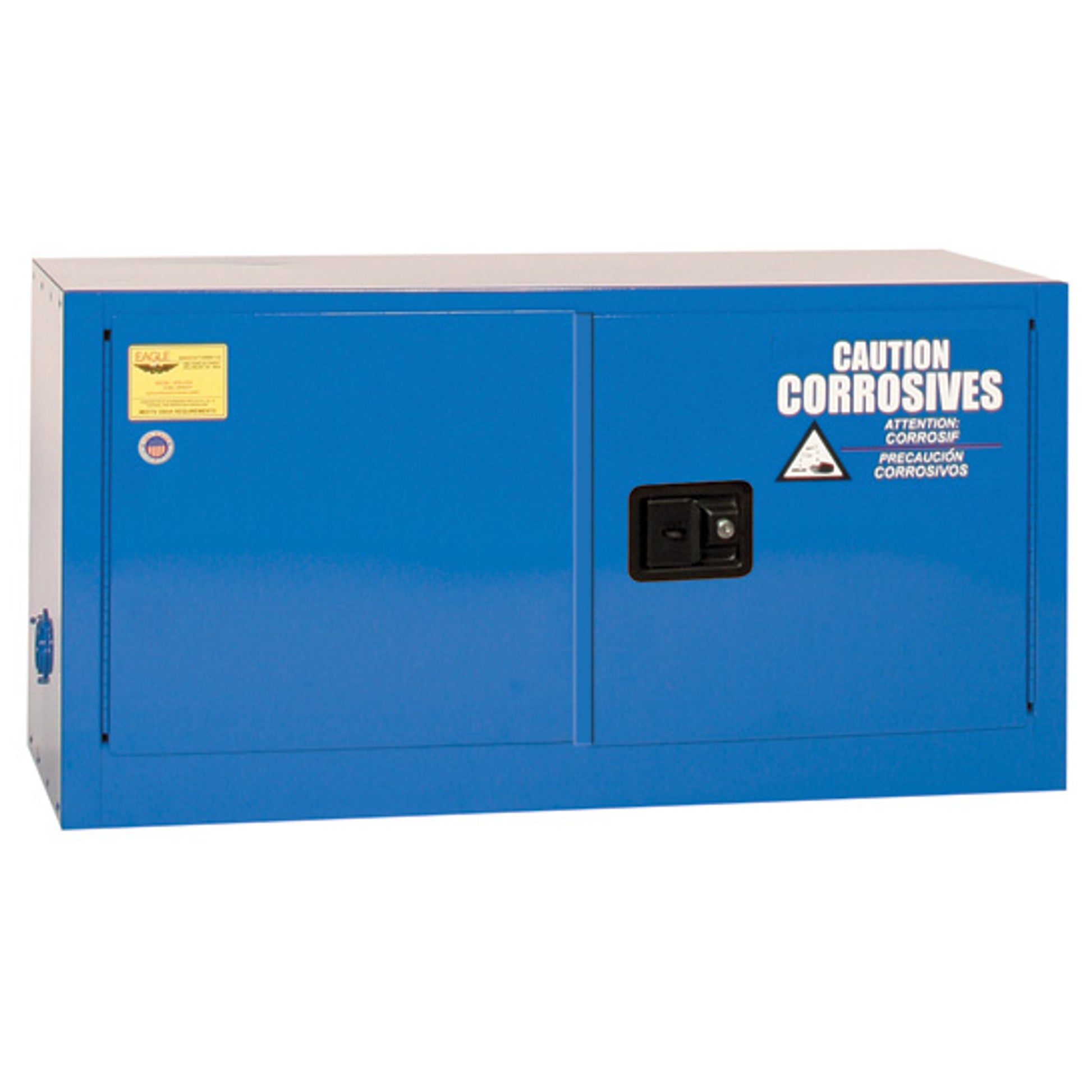 Eagle Add-On Acid and Corrosive Metal Safety Cabinet - 15 Gallon - 1 Shelf - 2 Door - Manual Close - Blue - ADDCRAX