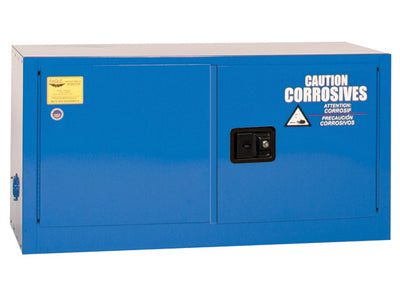 Justrite Add-On Acid and Corrosive Metal Safety Cabinet - 15 Gallon - 1 Shelf - 2 Door - Manual Close - Blue - ADDCRAX