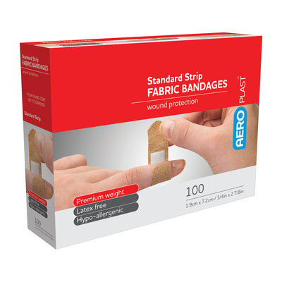 AERO AEROPLAST Fabric Strip Bandages 3/4in x 3in 100/box - AFP501