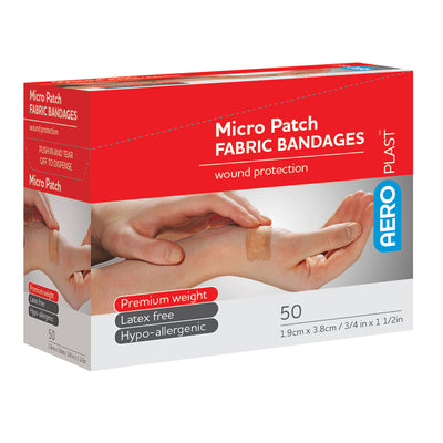 AERO AEROPLAST Fabric Small Patch Bandages 50/box - AFP503