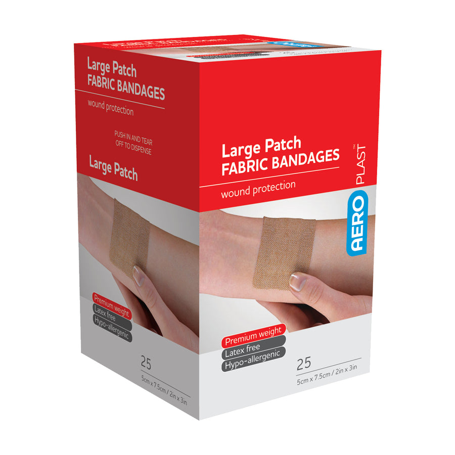 AERO AEROPLAST Fabric Large Patch Bandages 25/box - AFP506