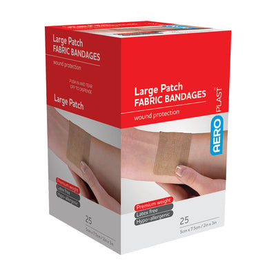 AERO AEROPLAST Fabric Large Patch Bandages 25/box - AFP506