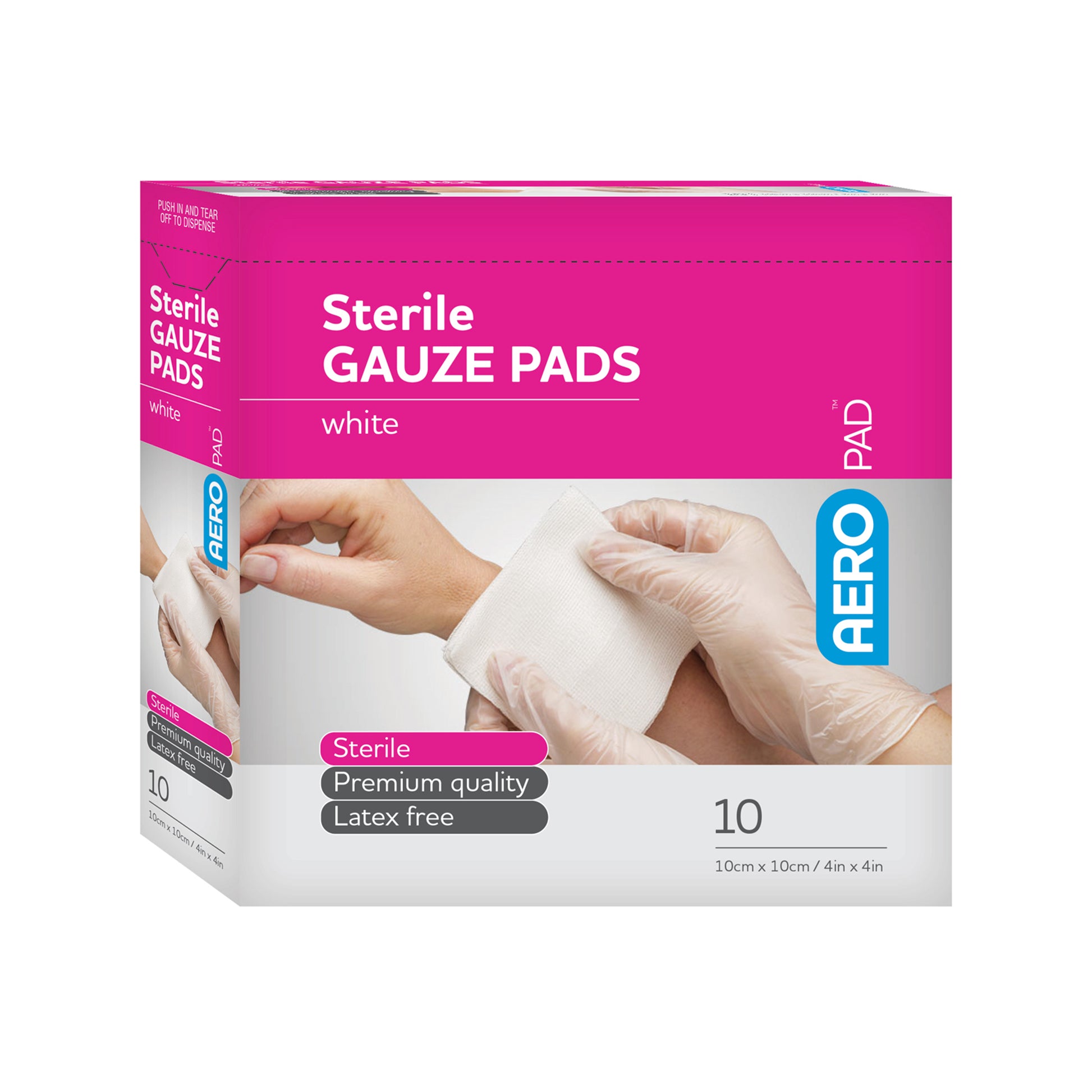 AERO AEROPAD Gauze Pads 4in x 4in 10/box - APG1010SUS