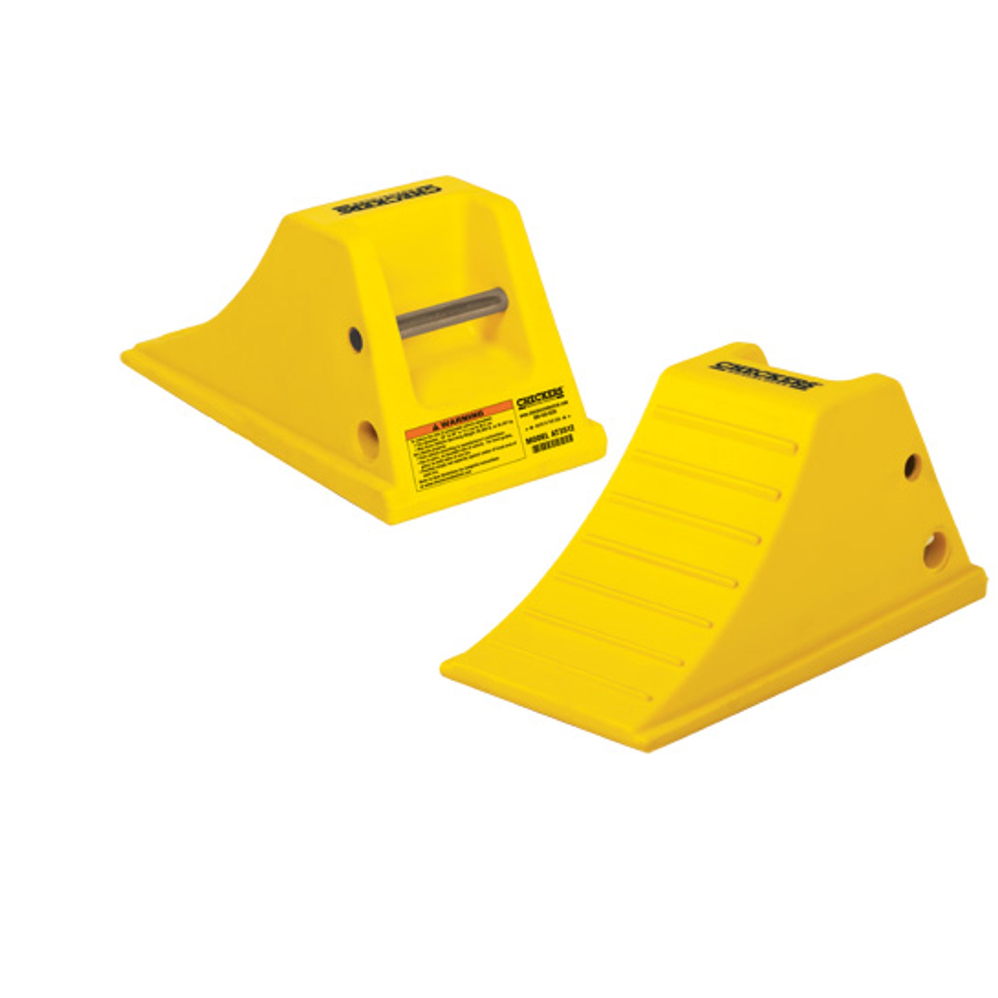 Wheel Chock - All-Terrain - 15.5" X 8.5" X 8.25" - 28"-38" Tire - 80 - 000 Lb Load - Al Cleat - Yellow - AT3512-AC-Y