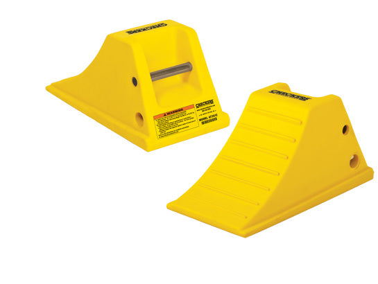 Wheel Chock - All-Terrain - 15.5" X 8.5" X 8.25" - 28"-38" Tire - 80 - 000 Lb Load - Al Cleat - Yellow - AT3512-AC-Y
