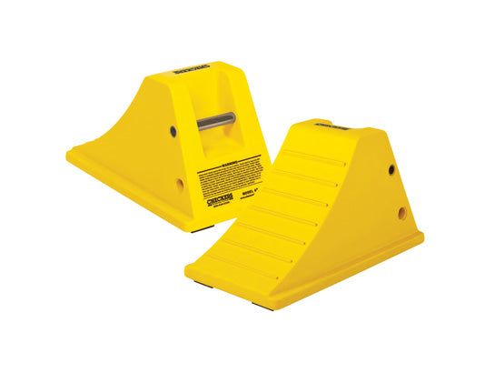 Wheel Chock - All-Terrain - 21" X 11.25" X 12.25" - 36"-46" Tire - 150 - 000 Lb Load - Rubber Pad - Yellow - AT3514-RP-Y