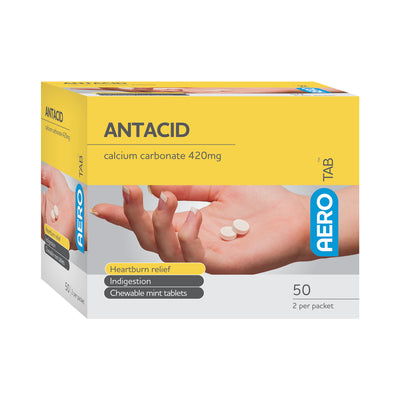 AERO AEROTAB Antacid Tablets 50/box - ATAN50