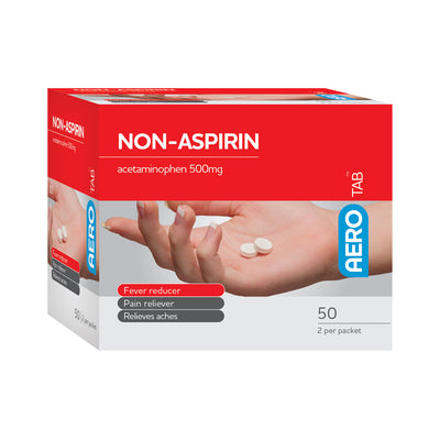 AERO AEROTAB Non-Aspirin Tablets 50/box - ATNA50