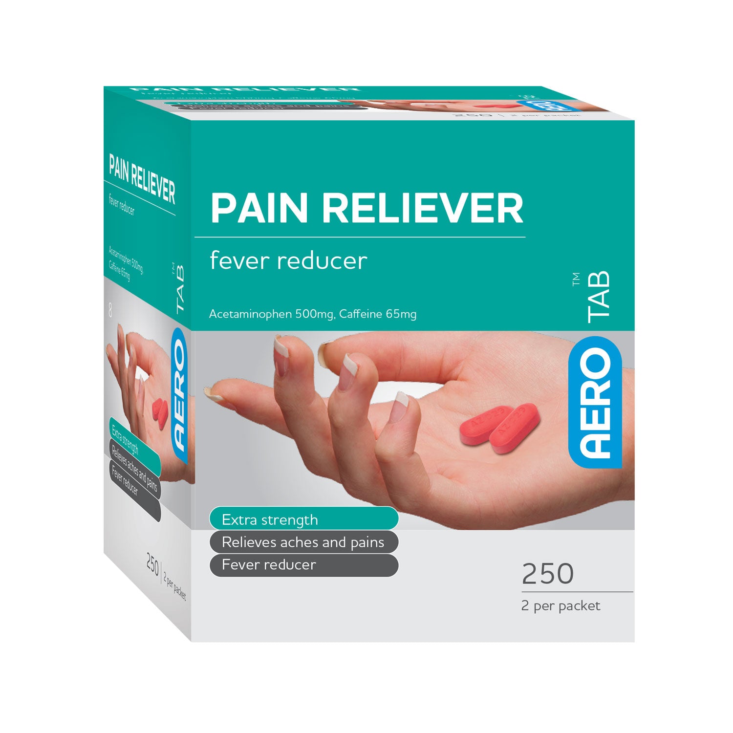 AERO AEROTAB Pain Reliever Tablets 250/box - ATPR250