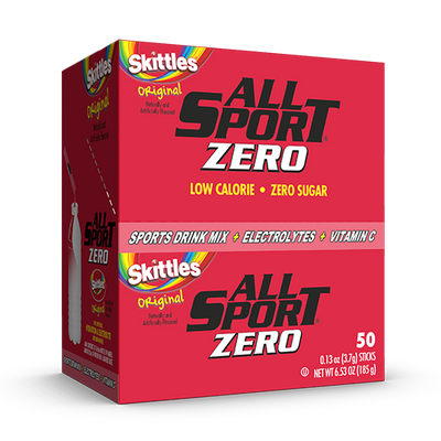 ALL SPORT ZERO Drink Mix for Water Bottles - Skittles (50 Sticks per Box)