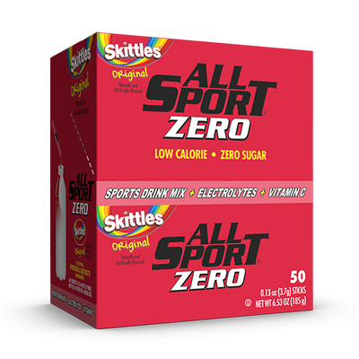 ALL SPORT ZERO Drink Mix for Water Bottles - Skittles (50 Sticks per Box)