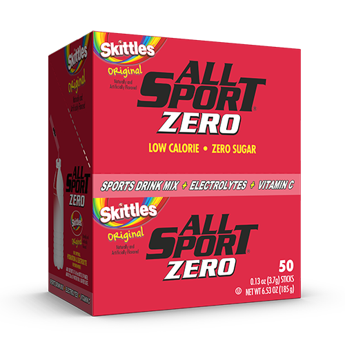 ALL SPORT ZERO Drink Mix for Water Bottles - Skittles (50 Sticks per Box)