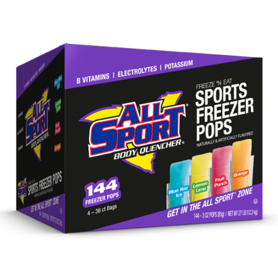 ALL SPORT 3oz Freezer Pops - Variety Pack (144 Freezer Pops)