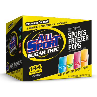ALL SPORT Sugar Free 3oz Freezer Pops - Variety Pack (144 Freezer Pops)