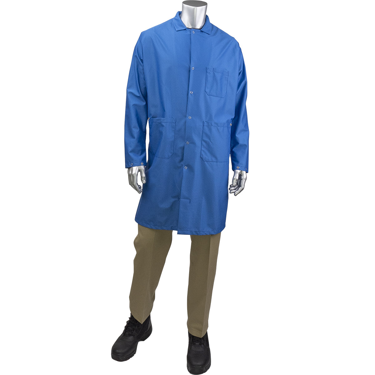 Uniform Technology Reusable Clothing Staticon Long ESD Labcoat - Royal - 1/EA - BR18-45RB