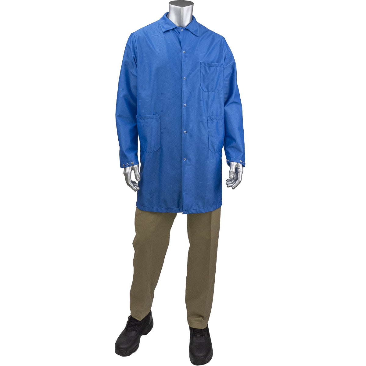 Uniform Technology Reusable Clothing StatMaster Long ESD Labcoat - Royal - 1/EA - BR51-47RB