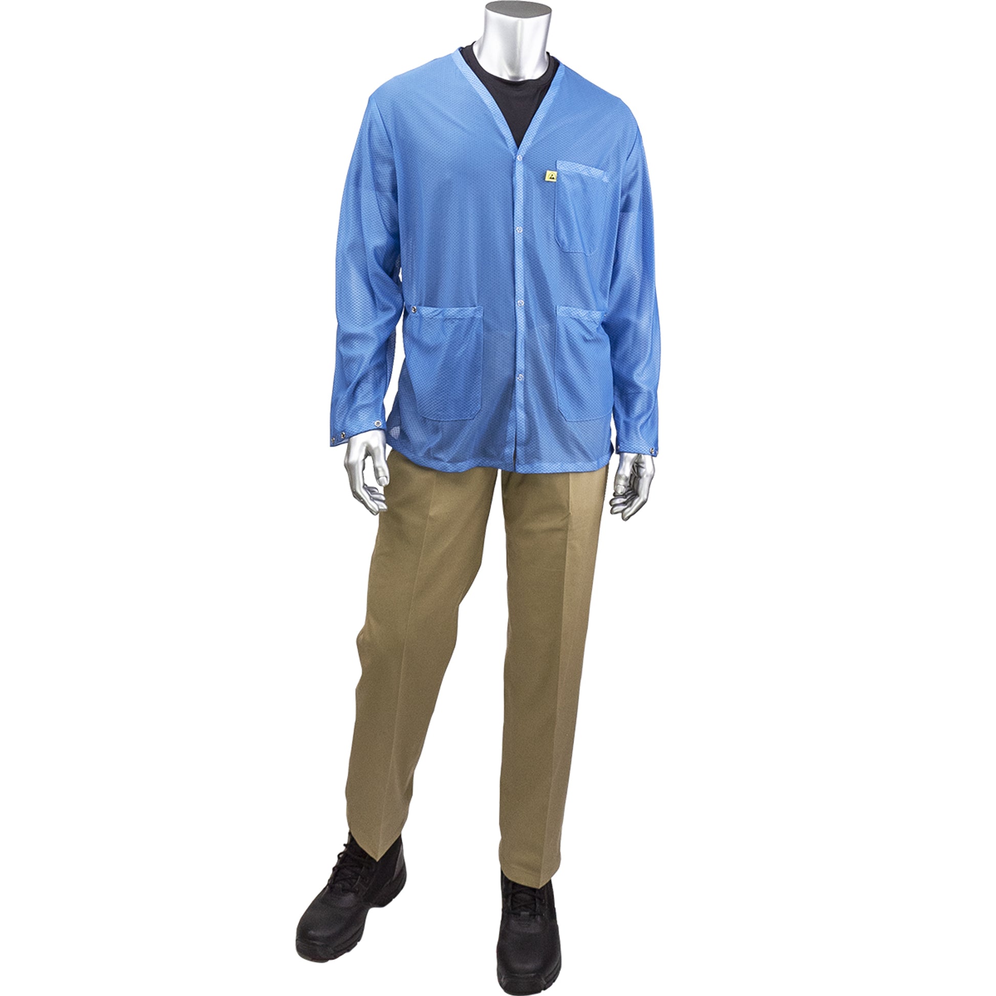 Uniform Technology Reusable Clothing Short ESD Sheer Labcoat - Blue - 1/EA - BR8-42NB