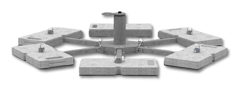 Leading Edge Safety Ballasted Roof Anchor Point (galvanized for perm or temp use) - BRAP-0000-23-ASM