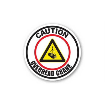 30" CIRCLE SIGNS - Circle Sign - Caution Overhead Crane - DSV-SIGN 900 #1511 -UEN