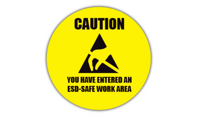 16" CIRCLE SIGNS - Circle Sign - Caution You Have Entered An ESD-Safe Work Area - DSV-SIGN 256 #1544 -UEN