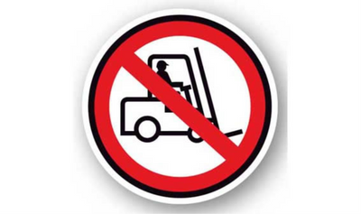 16" CIRCLE SIGNS - Circle Sign - No Forklift - DSV-SIGN 256 #0188 -UEN