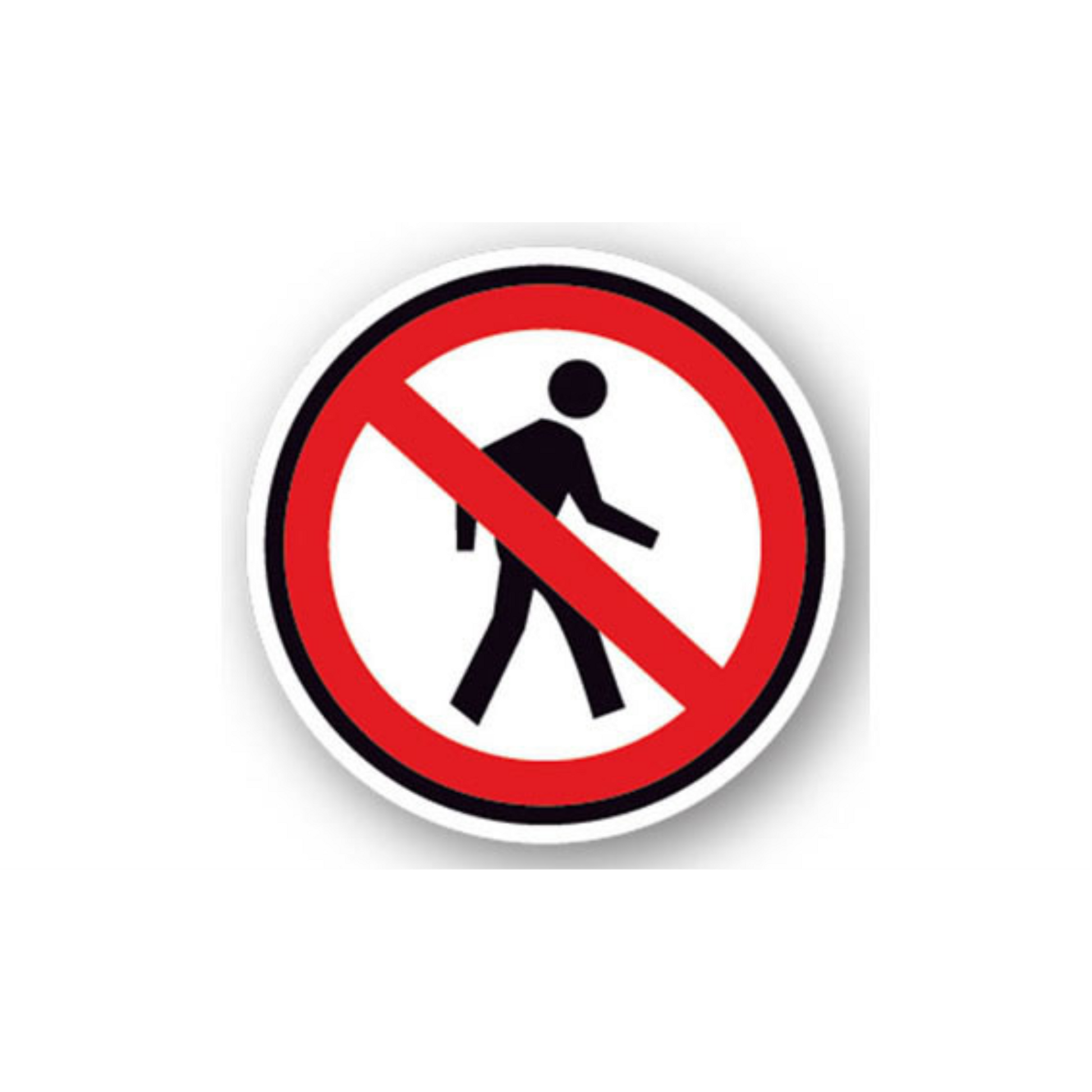 30" CIRCLE SIGNS - Circle Sign - No Pedestrians - DSV-SIGN 900 #0185 -UEN