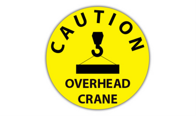 30" CIRCLE SIGNS - Circle Sign - Caution Overhead Crane - DSV-SIGN 900 #0584 -UEN