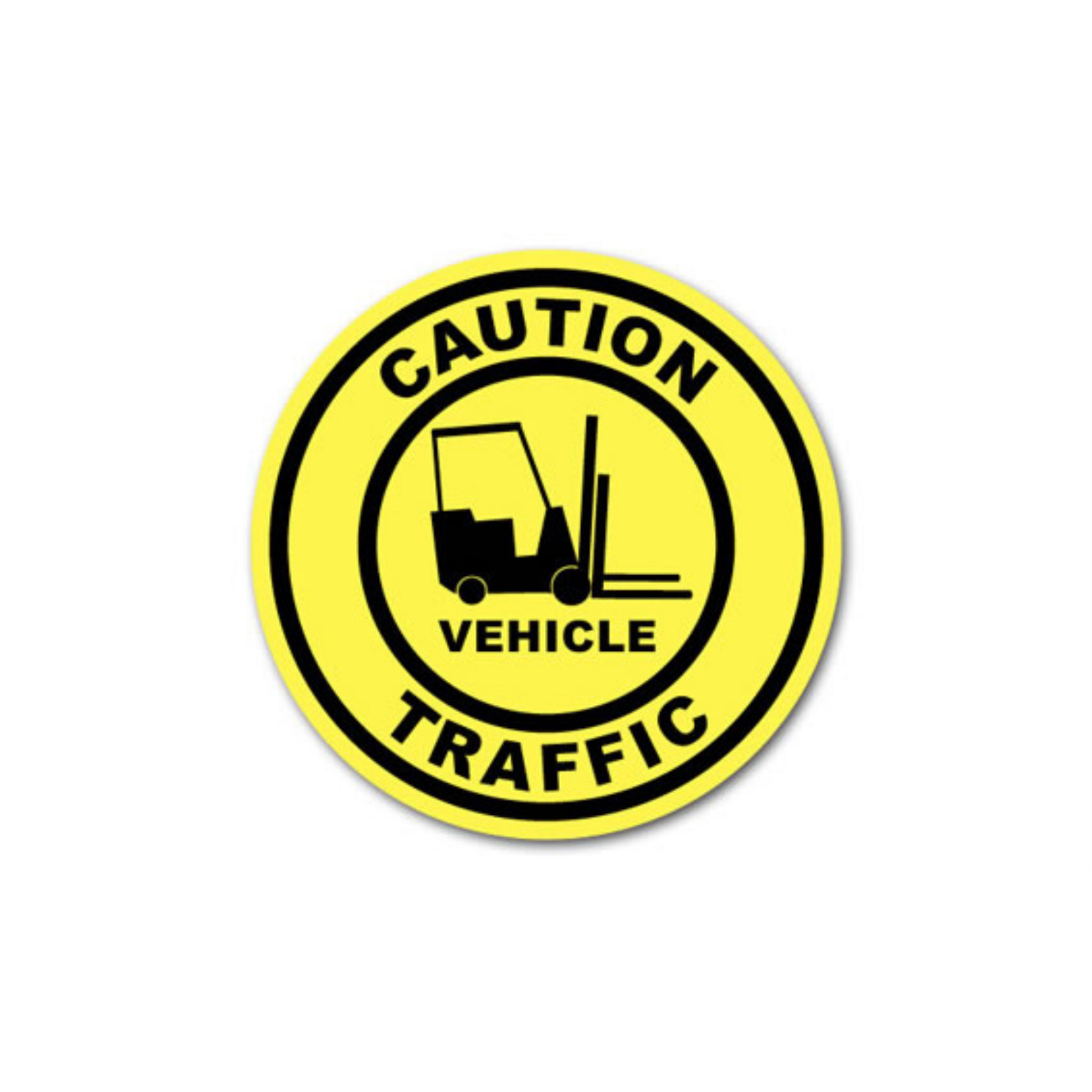 12" CIRCLE SIGNS - Circle Sign - Caution Vehicle Traffic - DSV-SIGN 144 #0523 -UEN