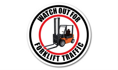 16" CIRCLE SIGNS - Circle Sign - Watch Out For Forklift Traffic - DSV-SIGN 256 #0512 -UEN
