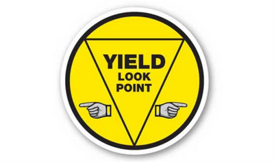 24" CIRCLE SIGNS - Circle Sign - Yield Look Point - DSV-SIGN 576 #1804 -UEN