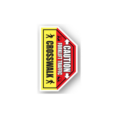 14" x 24" HALF SIGNS -  Half Sign - Caution Forklift Traffic Crosswalk - LS-SIGN 336 #0646 -UEN