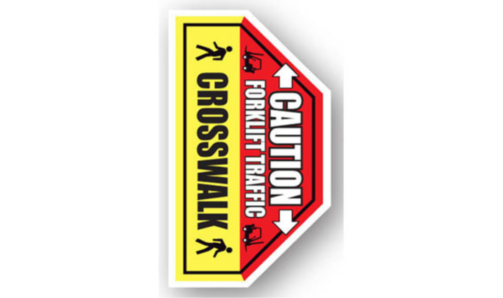 14" x 24" HALF SIGNS -  Half Sign - Caution Forklift Traffic Crosswalk - LS-SIGN 336 #0646 -UEN