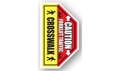 7" x 12" HALF SIGNS - Half Sign - Caution Forklift Traffic Crosswalk - DSV-SIGN 84 #0645 -UEN