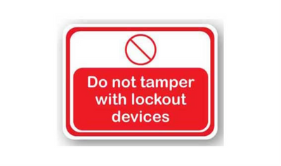 50" x 32" RECTANGLE SIGNS - Lock Out/Tag Out Sign - Do Not Tamper With Lockout Devices - DSV-SIGN 1600 #2050 -UEN