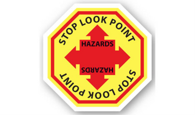 24" OCTAGON SIGNS - Octagon Sign - Stop Look Point Hazards - DSV-SIGN 576 #4045 -UEN