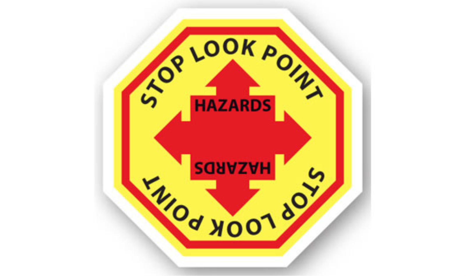 17" OCTAGON SIGNS -  Octagon Sign - Stop Look Point Hazards - DSV-SIGN 289 #4043 -UEN