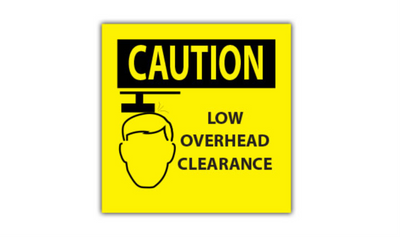 30" x 21" RECTANGLE SIGNS - Rectangle Sign - CAUTION Low Overhead Clearance - LS-SIGN 630 #2284 -UEN