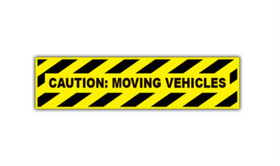 8" x 28" RECTANGLE SIGNS - Rectangle Sign - Caution: Moving Vehicles - LS-SIGN 224 #2180 -UEN