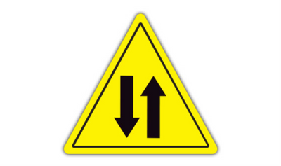 20" TRIANGLE SIGNS - Triangle Sign - Arrows - LS-SIGN 400 #0069 -UEN