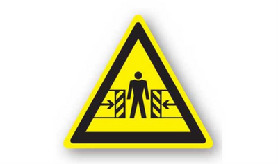 12" TRIANGLE SIGNS - Triangle Sign - Body Crush Hazard - LS-SIGN 144 #1267 -UEN
