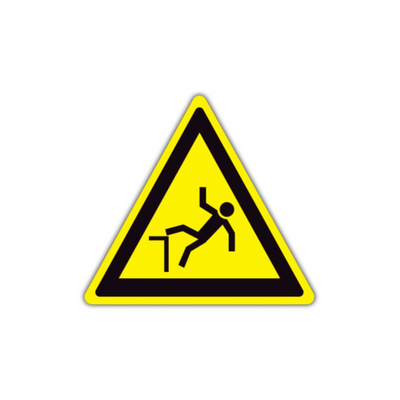 16" TRIANGLE SIGNS -  Triangle Sign - Fall Hazard - LS-SIGN 256 #1346 -UEN