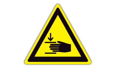 30" TRIANGLE SIGNS - Triangle Sign - Hand Crush Hazard - DSV-SIGN 900 #1295 -UEN