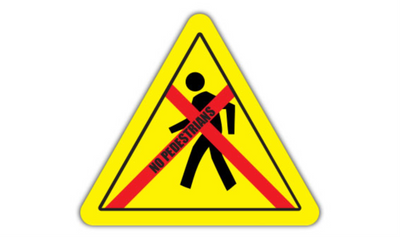 12" TRIANGLE SIGNS - Triangle Sign - No Pedestrians - DSV-SIGN 144 #1402 -UEN