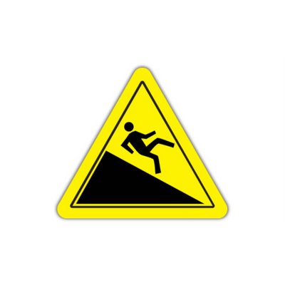 16" TRIANGLE SIGNS -  Triangle Sign - Pedestrian-Incline - LS-SIGN 256 #1417 -UEN
