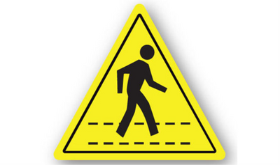 16" TRIANGLE SIGNS - Triangle Sign - (Pedestrian Crossing) - LS-SIGN 256 #0050 -UEN