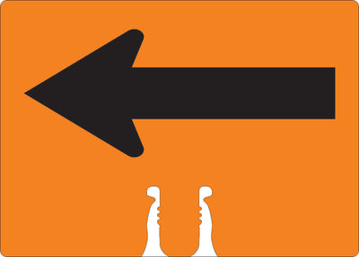LEFT ARROW - CONE TOPPER SIGN DOUBLE SIDED